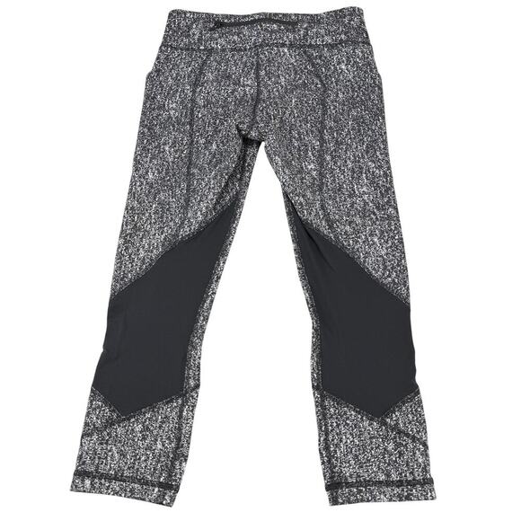 LULULEMON  Pace Rival Crop Size 6 Power Luxtreme Suited Jacquard Black White - Picture 8 of 9